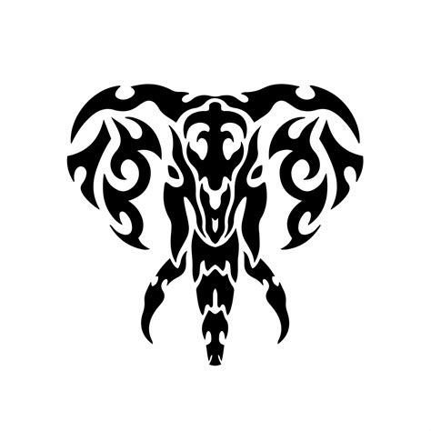 Tribal Elephant Logo Tattoo Design Stencil Vector Illustration