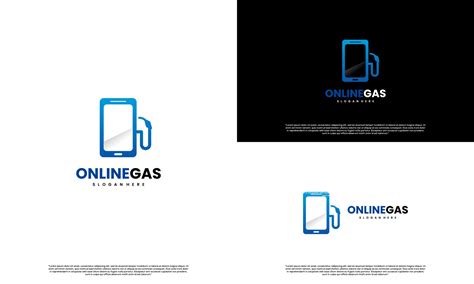 online gas logo design on isolated background, gas pump combine with ...