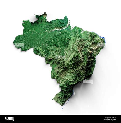 Mapa Topogr Fico De Brasil D Mapa Realista De Brasil Color D