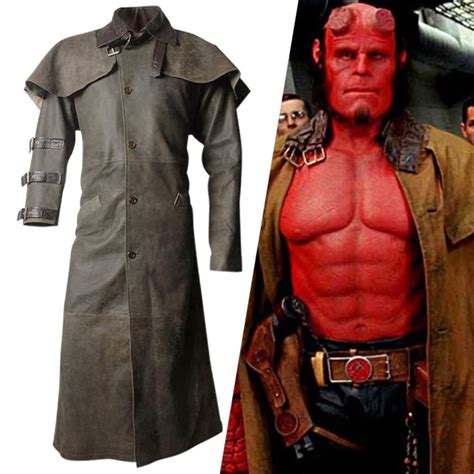 Inspired By Hellboy Leather Duster Coat Handcrafted Cosplay Costume Etsy