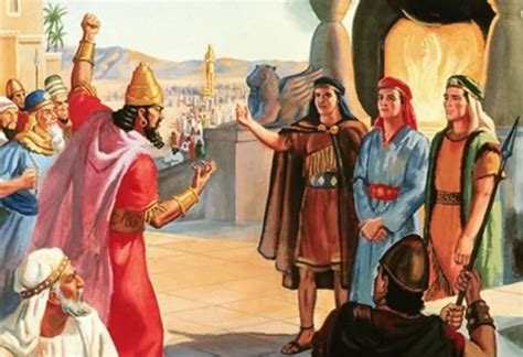 NEBUCHADNEZZAR ANGRY AT JEWISH CAPTIVES FOR NOT BOWING TO HIS GOLDEN