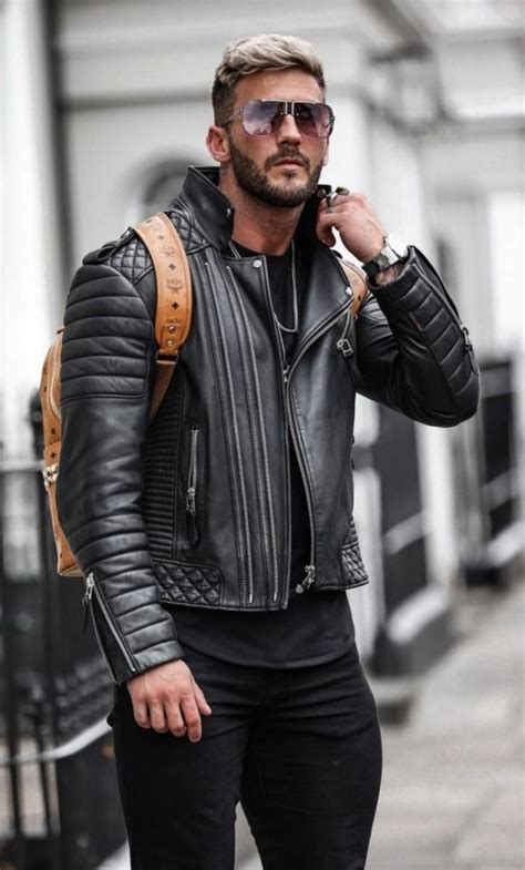 Shinyhide Leather Jacket Men Style Leather Jeans Men Leather Jacket