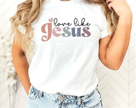 Love Like Jesus Shirt Colorful Jesus Shirt Religious Ts Etsy