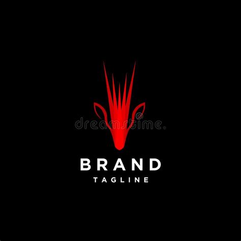 Gazelle Red Laser Head Logo Design Stock Illustration Illustration Of