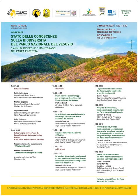 Workshop sulla Biodiversità del Parco Nazionale del Vesuvio