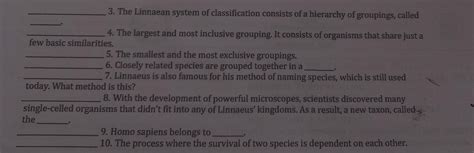 E 3 The Linnaean System Of Classification Consists Of A Hierarchy Of