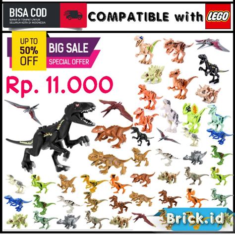 Jual Mainan Dinosaurs Trex Balok Susun Dinosaurs Bricks Dino