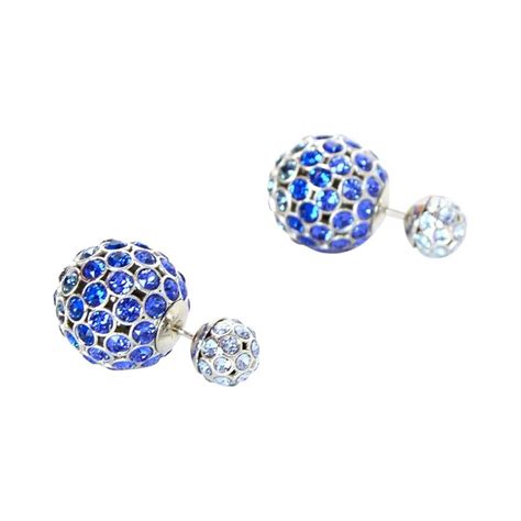 Christian Dior Blue Crystal Mise En Dior Tribal Earrings At Stdibs