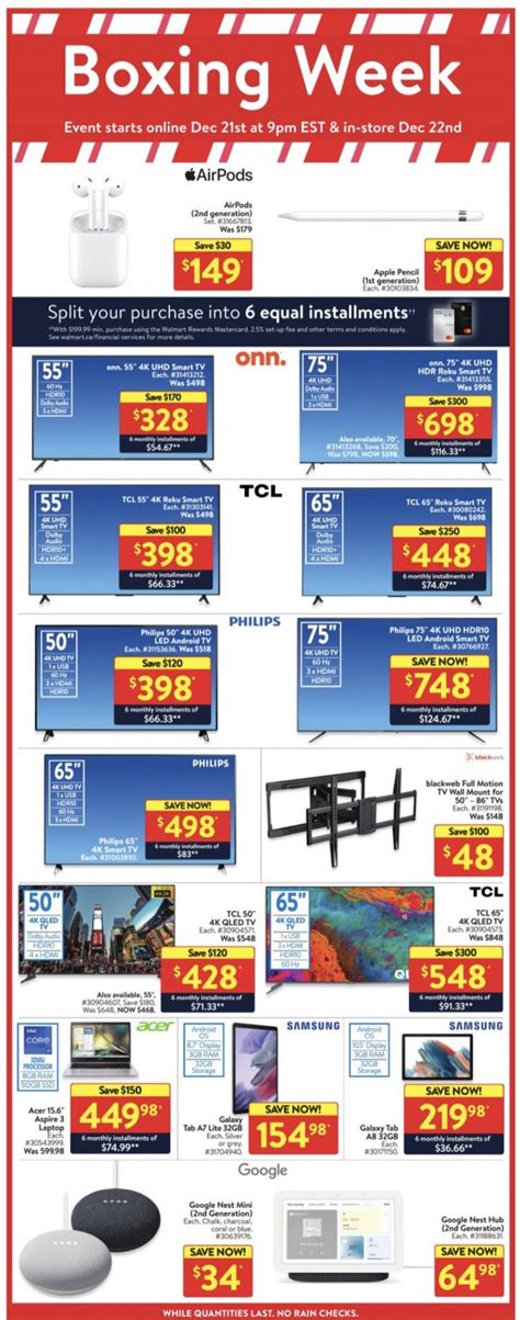 Walmart Canada Boxing Day And Boxing Week Full Flyer Deals