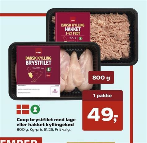 Coop brystfilet med lage eller hakket kyllingekød tilbud hos Kvickly