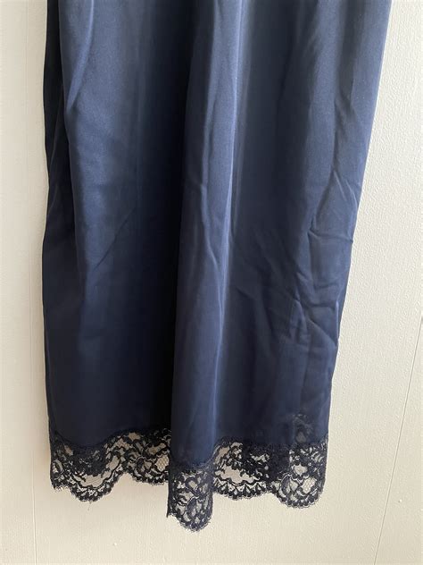 Vintage 1960s Kayser Full Nylon Slip Size 34 Navy Blue Etsy