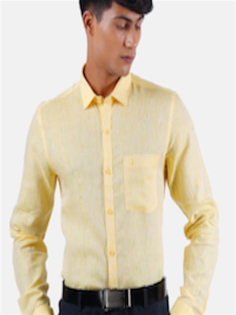 Buy Ramraj Men Yellow Linen Formal Shirt Shirts For Men Myntra