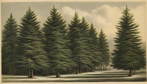 Premium Photo | A painting of a forest with pine trees in the background