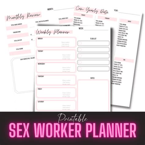 Sex Worker Planner Printable Adult Girl Boss