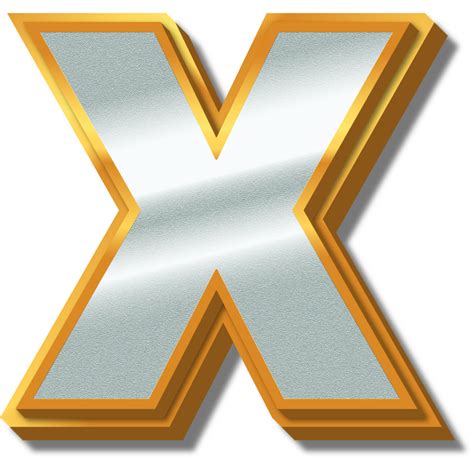 3d Elegant Gold Silver Alphabet Letter X 34097653 Png