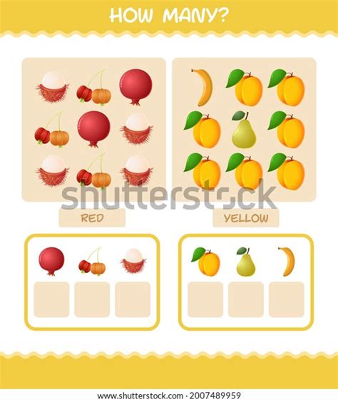 How Many Cartoon Fruits Counting Game Stock Vector (Royalty Free) 2007489959 | Shutterstock