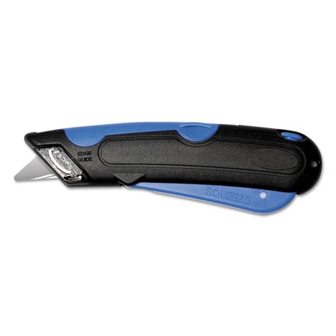 Box Cutter Knife w/Shielded Blade, Black/Blue - ELEVATE Marketplace