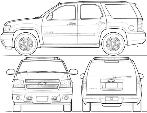 Chevrolet Tahoe 2009 Blueprint - Download free blueprint for 3D modeling