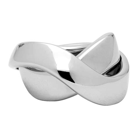 Balenciaga Silver Twirl Ring SSENSE Sculptural Ring Rings Silver