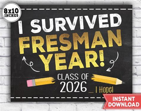 Last Day Of Freshman Year Sign 2023 Class Of 2026 Freshman Year