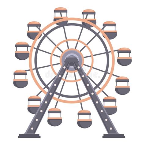 A Figura Ilustra Uma Roda Gigante - Ilustração Vetorial De Uma Roda-gigante Colorida No Estilo Cartoonista ...