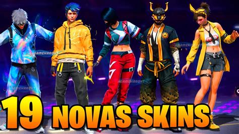 19 NOVAS SKINS DO FREE FIRE NOVOS EVENTOS NOVIDADES FREE FIRE YouTube