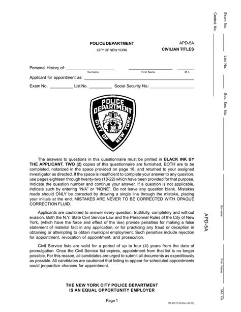 Apd Nypd Printable Forms Printable Forms Free Online