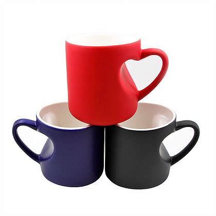 Porcelain Heart Shape Handle Sublimation Mug Lover Mug China