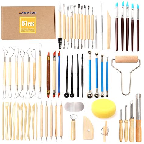 Buy 61pcs Ceramic Tools Clay Sculpting Set, Polymer Clay Tools Clay Sculpting Tools, Pottery ...