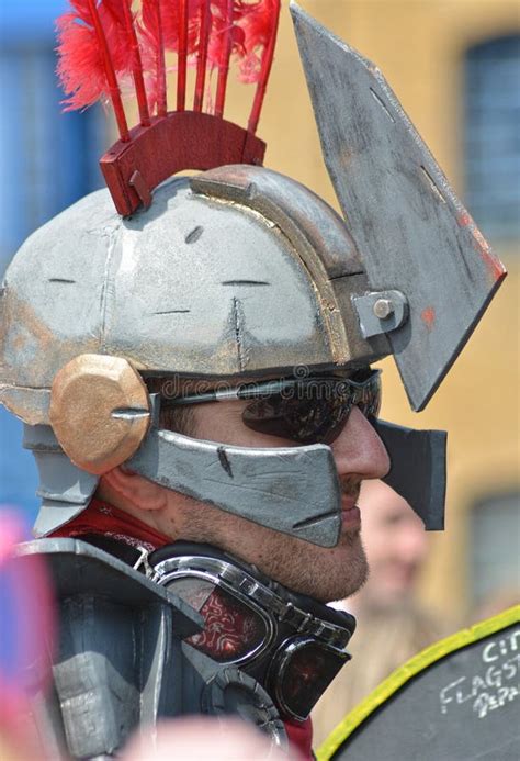 Cosplay. Centurion Helmet Portrait Editorial Stock Photo - Image of ...