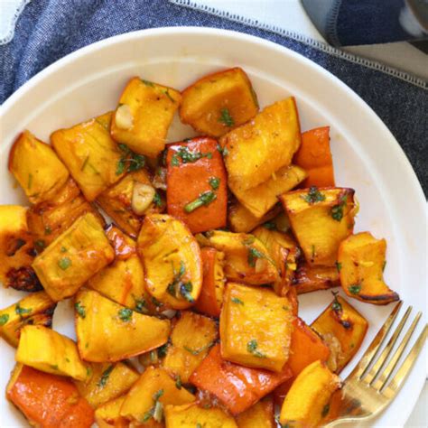 Air Fryer Roasted Pumpkin Cubes Tasty Oven