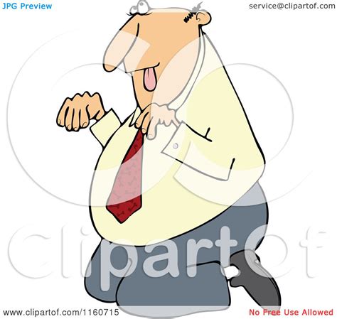 Cartoon Of A Caucasian Businessman Begging On His Knees Royalty Free