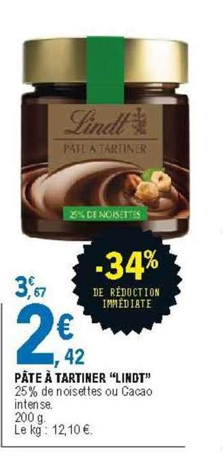 Promo P Te Tartiner Lindt Chez E Leclerc Icatalogue Fr