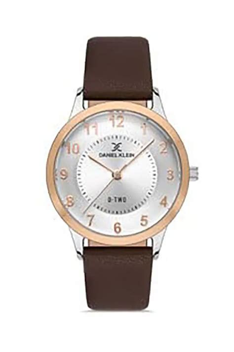 Daniel Klein Analog Silver Dial Brown Strap Watch For Women Dk