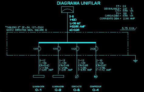 Diagrama Unifilar De Instalacion Electrica Autocad Unifilar