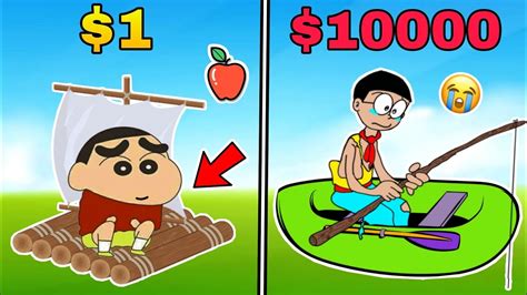 Shinchan And Nobita Play Noob Vs Pro Vs Hacker In Big Boat Run D