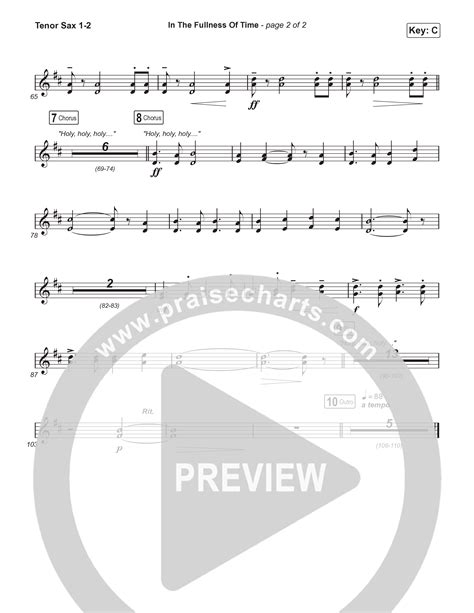 In The Fullness Of Time Worship Choir SAB Tenor Sax Sheet Music PDF