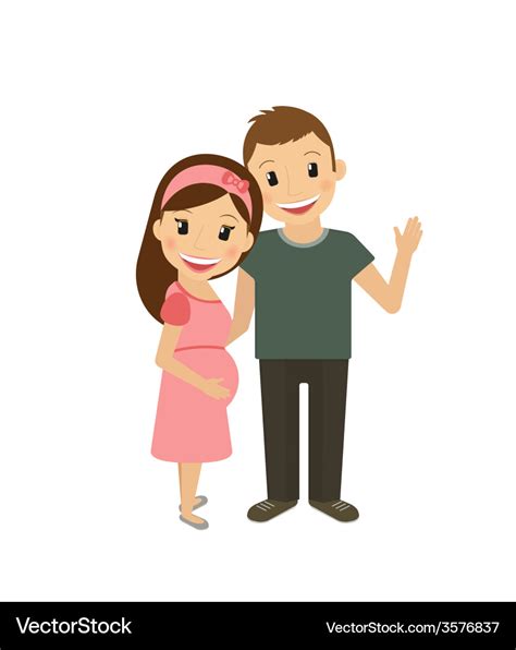 Pregnant Woman With Husband Royalty Free Vector Image