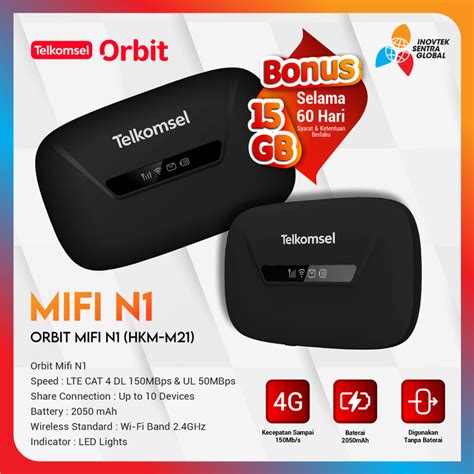 Telkomsel Orbit MiFi N1 Portable Modem WiFi 4G HKM M21 HighSpeed Bonus