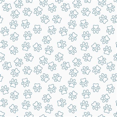 Premium Vector | Paw print line vector seamless pattern