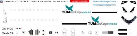 8aDecs Decals Catalogue TUM AEROCARGA CRJ 200F