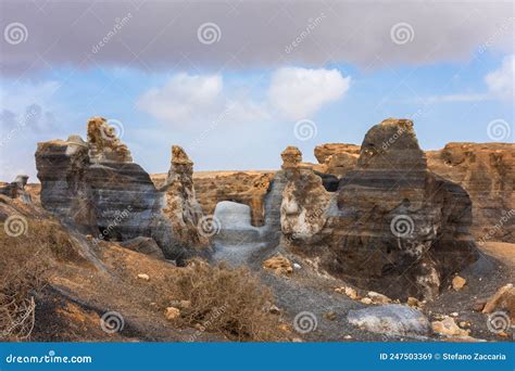 The Stratified City Of Lanzarote A Volcanic Area With Geological Rock