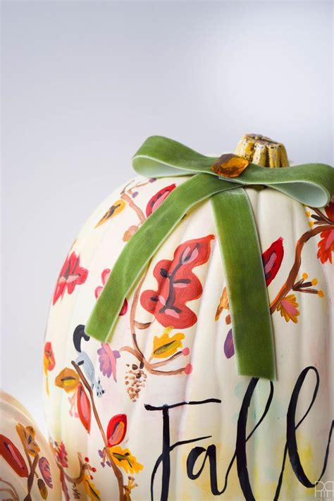 Diy Painted Fall Pumpkin Pmq For Two Painted Pumpkins No Carve