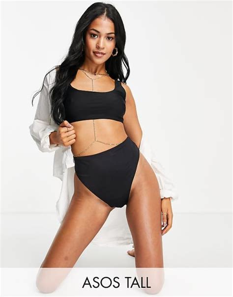 Asos Design Tall Mix And Match High Leg High Waist Bikini Bottom In