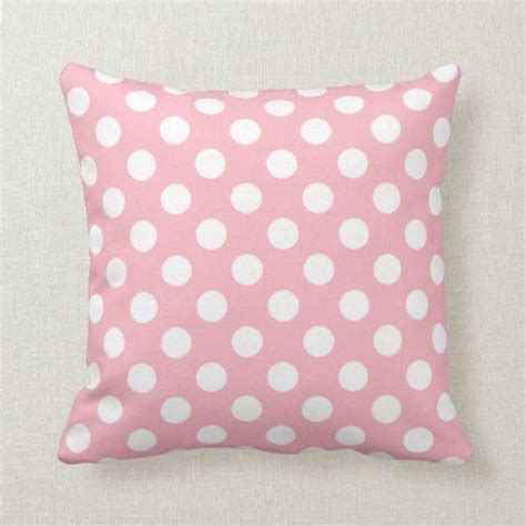 Pink And White Polka Dot Pillow Zazzle Polka Dot Pillow Dot Pillow Pillows