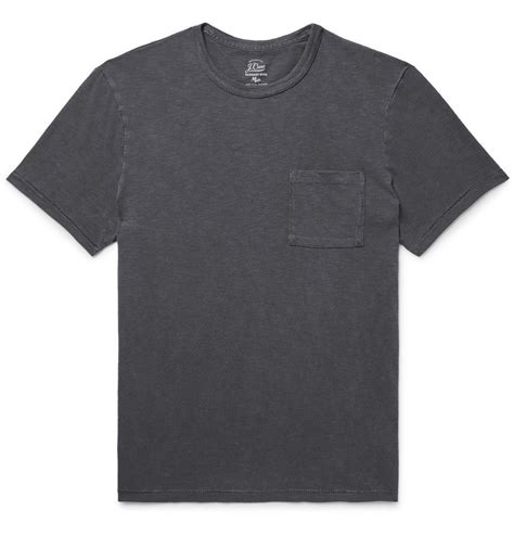 J Crew Slim Fit Garment Dyed Slub Cotton Jersey T Shirt Men