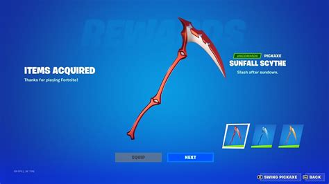 How To Get Sunfall Scythe Pickaxe In Fortnite Youtube