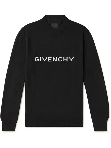 Givenchy Archetype Logo Intarsia Wool Sweater Xs Black Editorialist