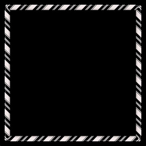 Premium Vector | Black and white candy cane frame on black background