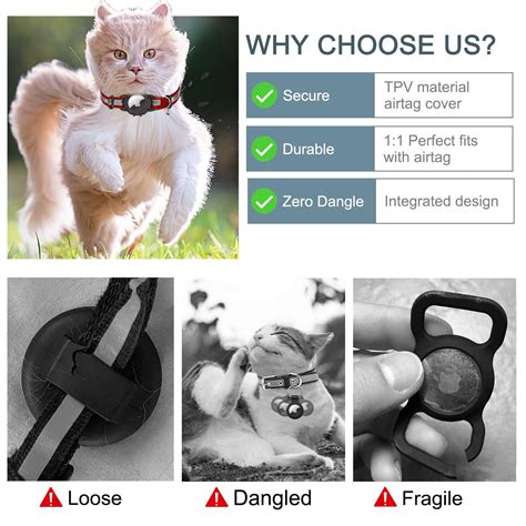 Snapklik Reflective AirTag Cat Collar FEEYAR Integrated GPS Cat